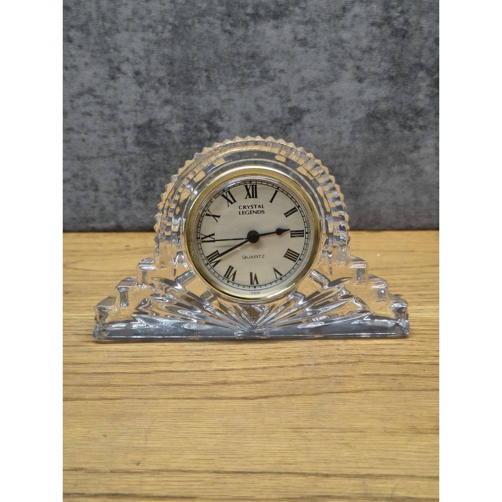 Godinger Vintage Crystal Legends Quartz Desk Clock